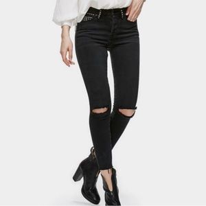 Free People Payton Studded Ripped Skinny Jeans